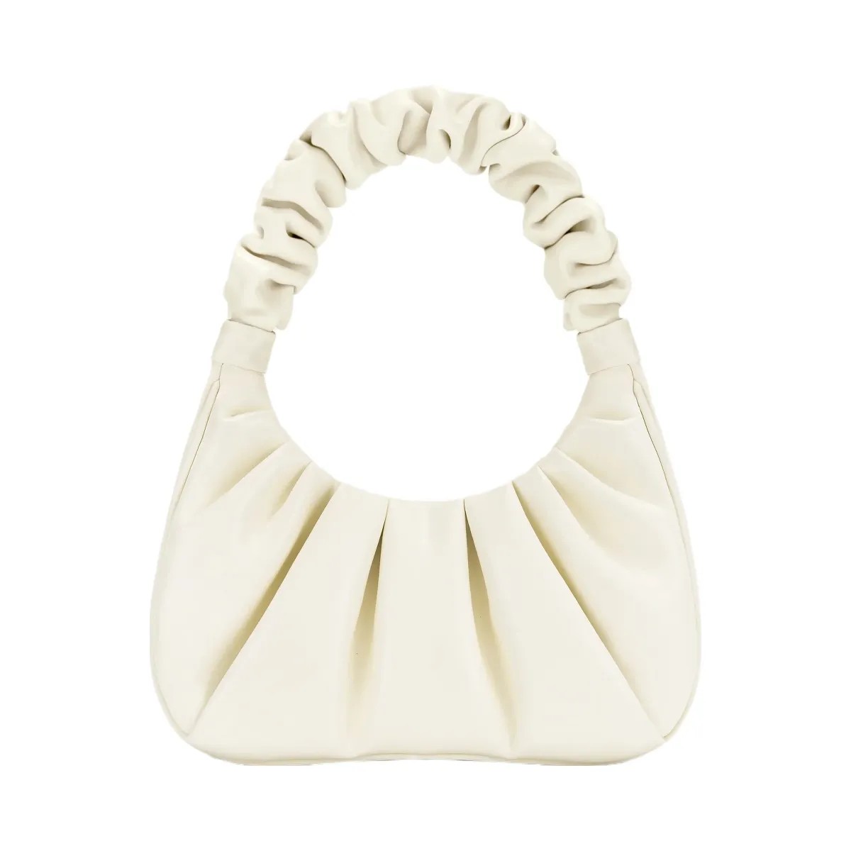 JW PEI Gabbi Ruched Hobo Handbag White - HypeFly India View 3