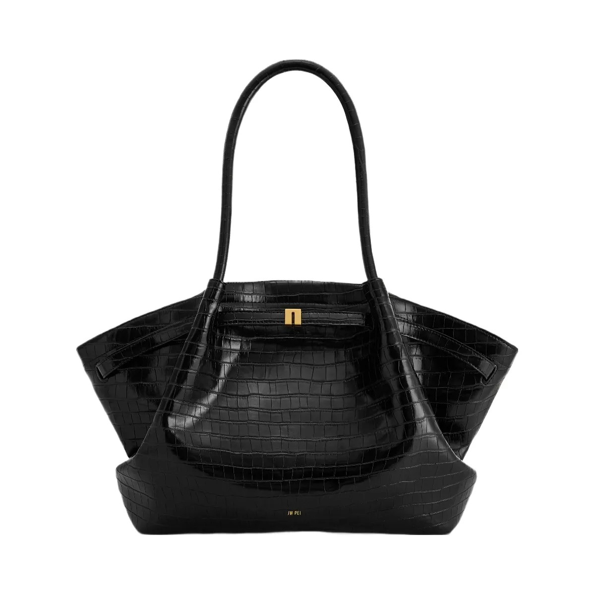 JW PEI Hana Large Tote Bag Black Croc - HypeFly India View 1