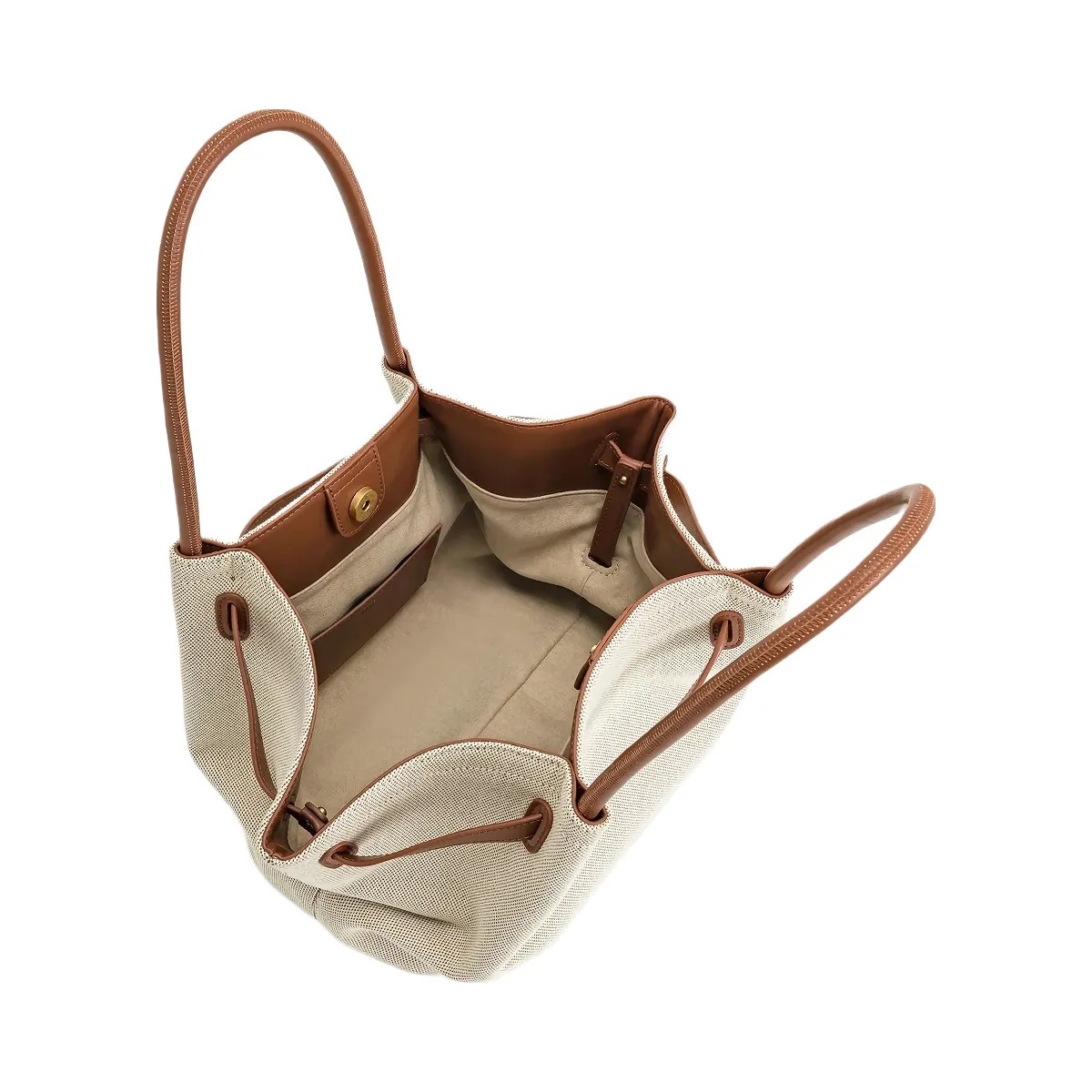 JW PEI Hana Large Tote Bag Brown Canvas - HypeFly India View 4