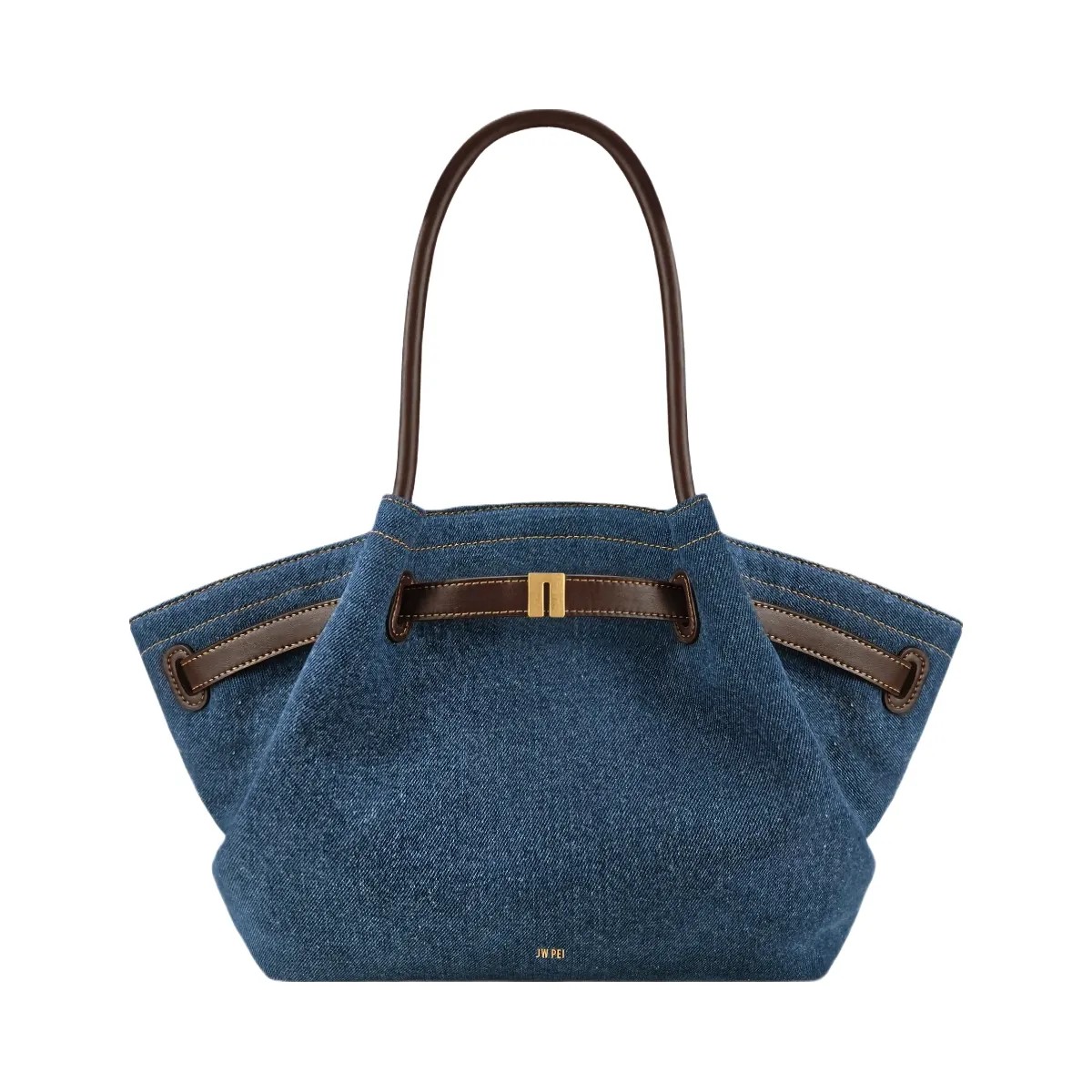 JW PEI Hana Medium Denim Tote Bag Blue Denim - HypeFly India View 1