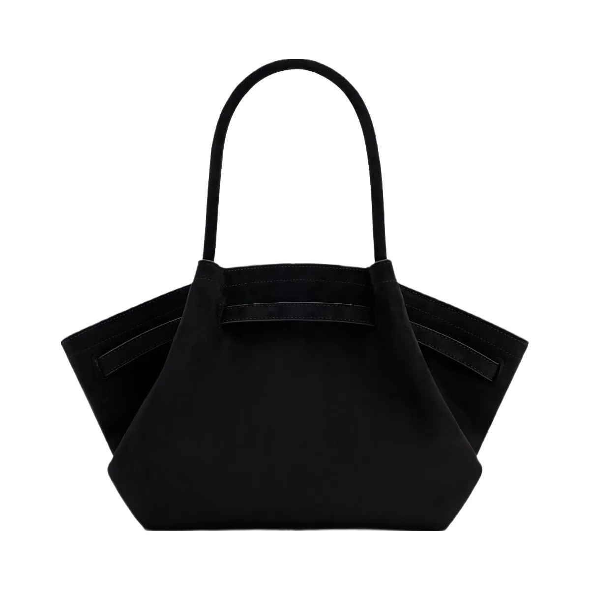 JW PEI Hana Medium Faux Suede Tote Bag Black - HypeFly India View 5