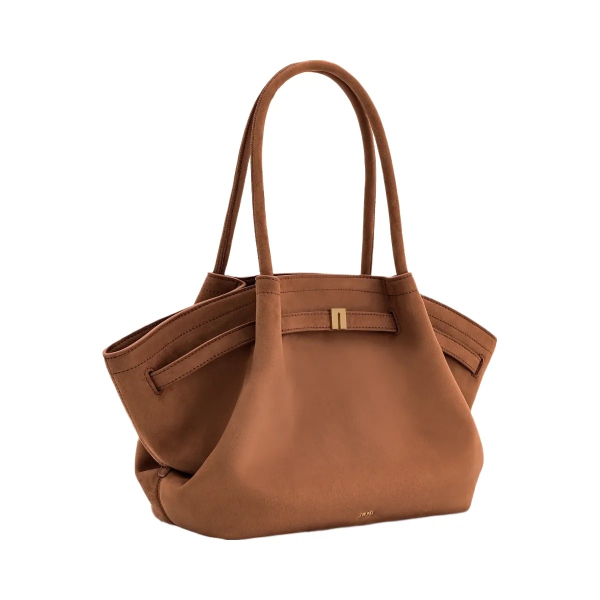 JW PEI Hana Medium Faux Suede Tote Bag Brown - HypeFly India View 4