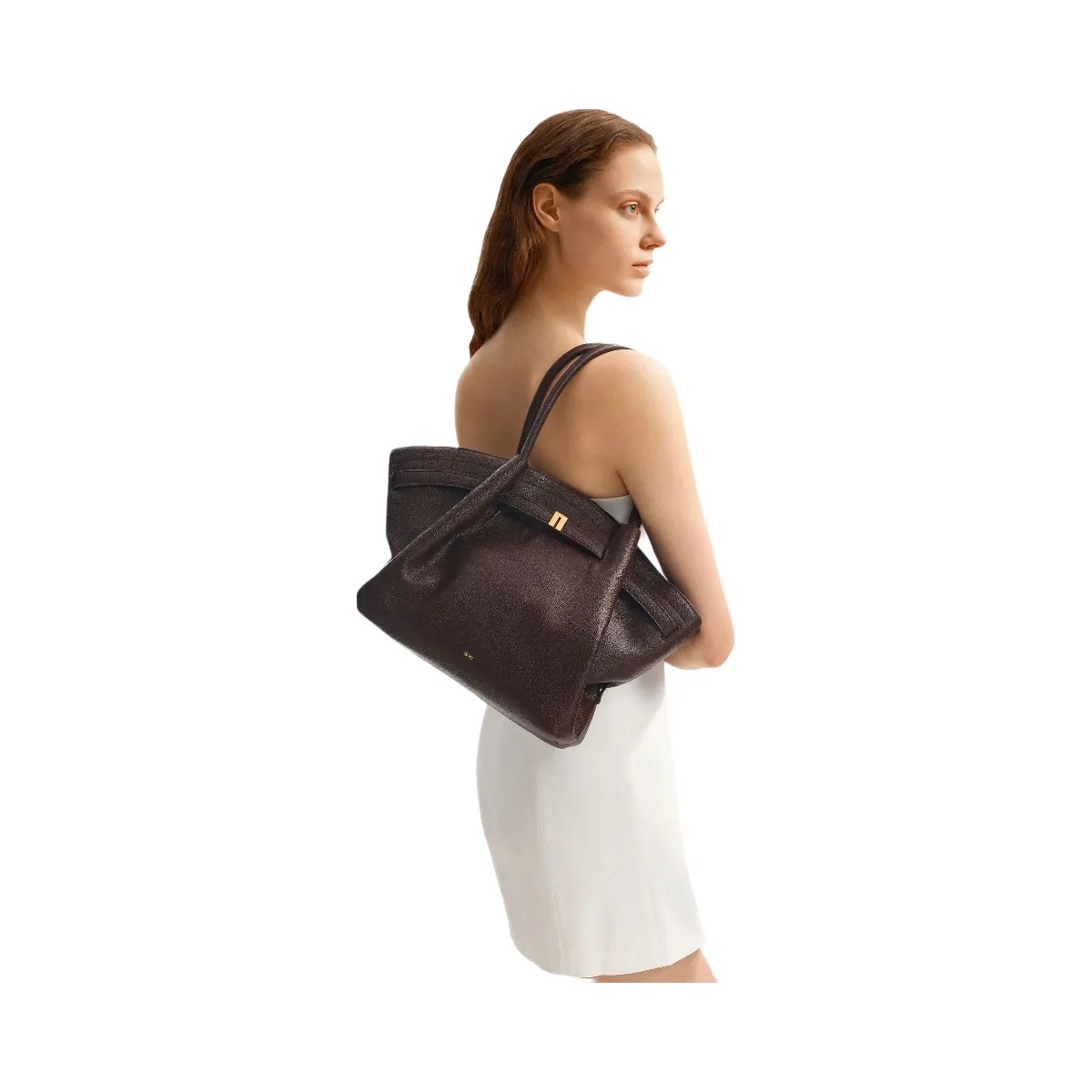 JW PEI Hana Medium Tote Bag Dark Brown - HypeFly India View 2
