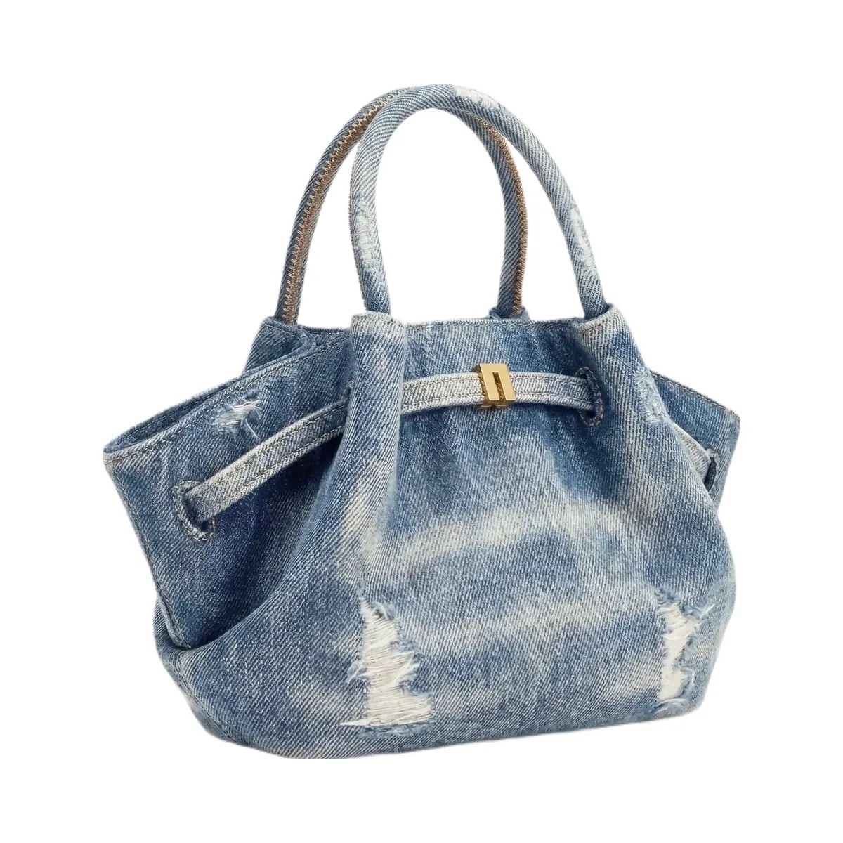 JW PEI Hana Mini Denim Tote Bag Blue - HypeFly India View 2