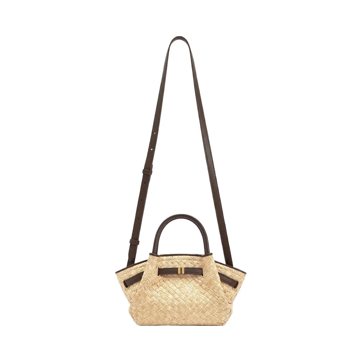 JW PEI Hana Mini Faux Straw Tote Bag Brown - HypeFly India View 2