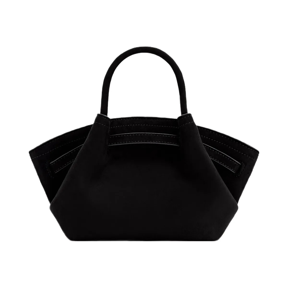 JW PEI Hana Mini Faux Suede Tote Bag Black - HypeFly India View 5