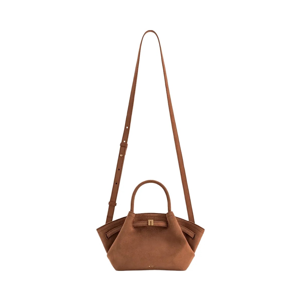 JW PEI Hana Mini Faux Suede Tote Bag Brown - HypeFly India View 3