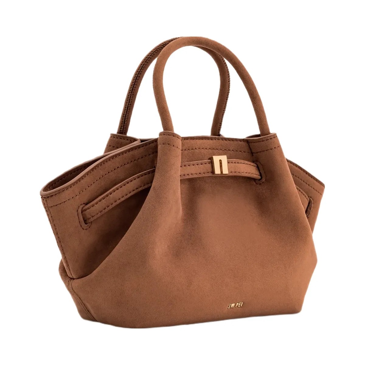 JW PEI Hana Mini Faux Suede Tote Bag Brown - HypeFly India View 4
