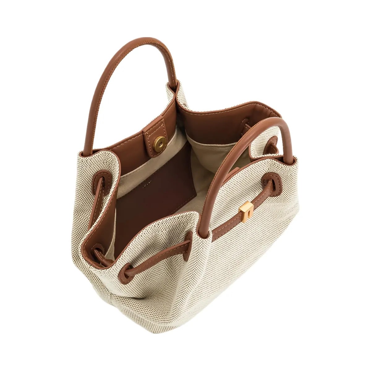 JW PEI Hana Mini Tote Bag Brown Canvas - HypeFly India View 6