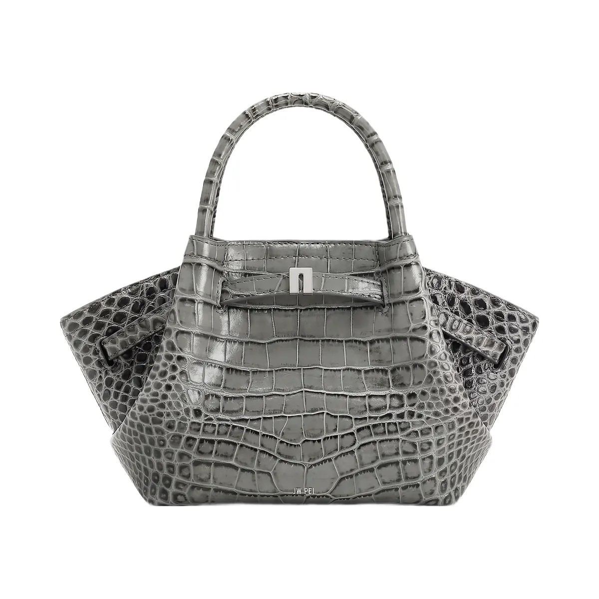 JW PEI Hana Mini Tote Bag Grey Croc - HypeFly India View 1
