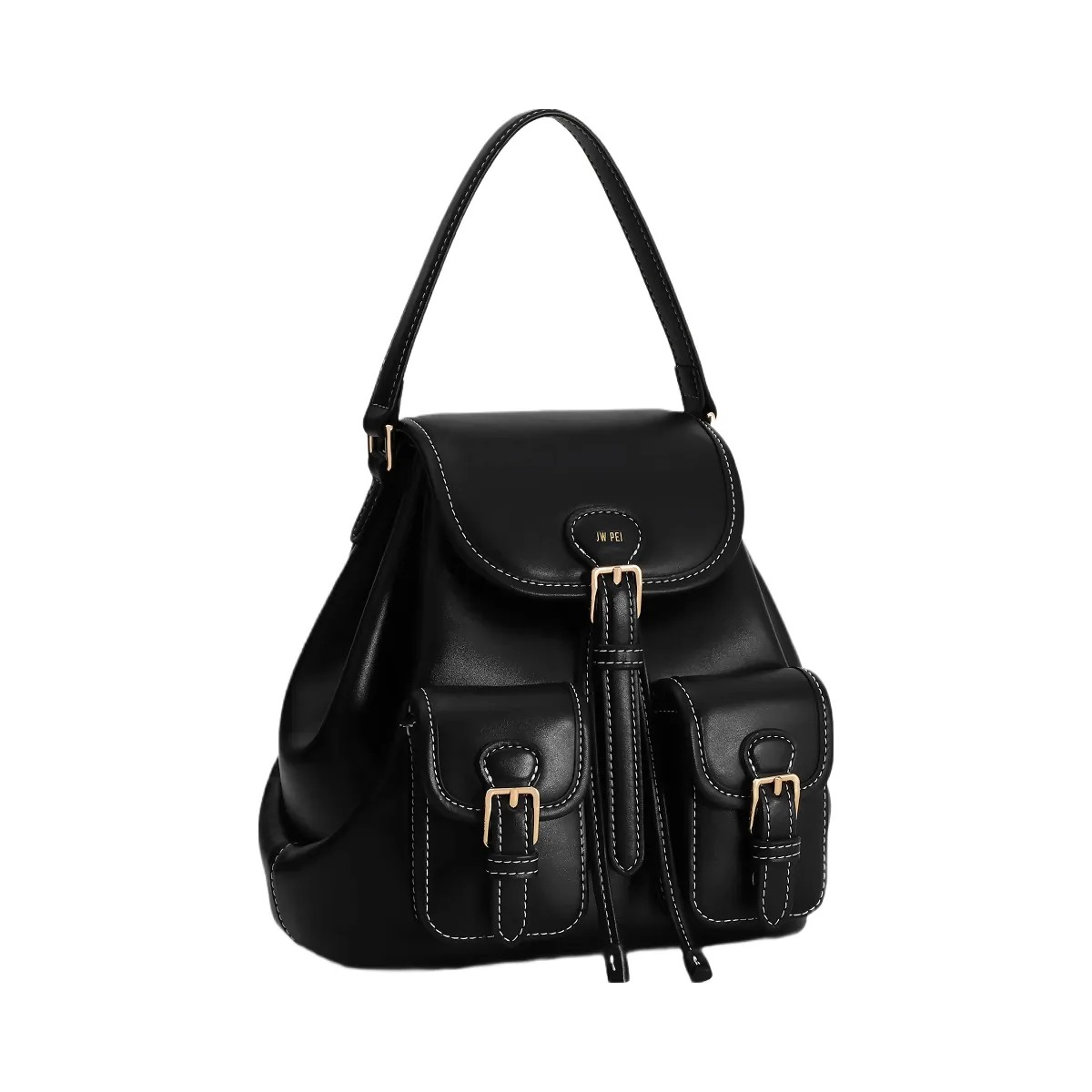 JW PEI Harper Buckle Pocket Backpack Black - HypeFly India View 2