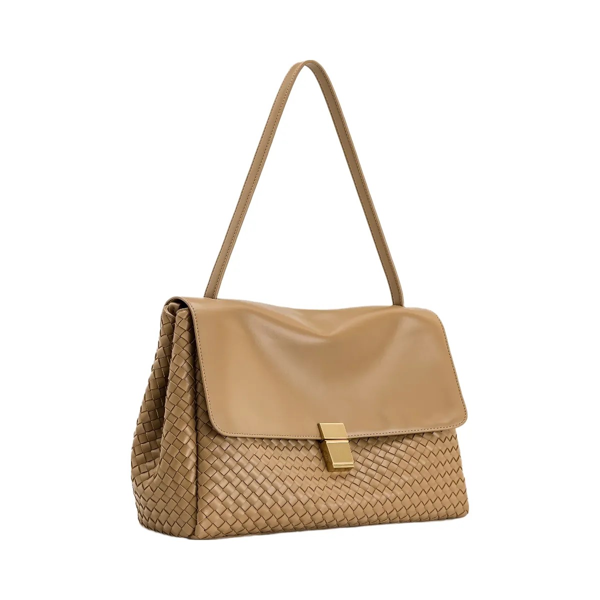 JW PEI Hilary Woven Shoulder Bag Camel - HypeFly India View 2