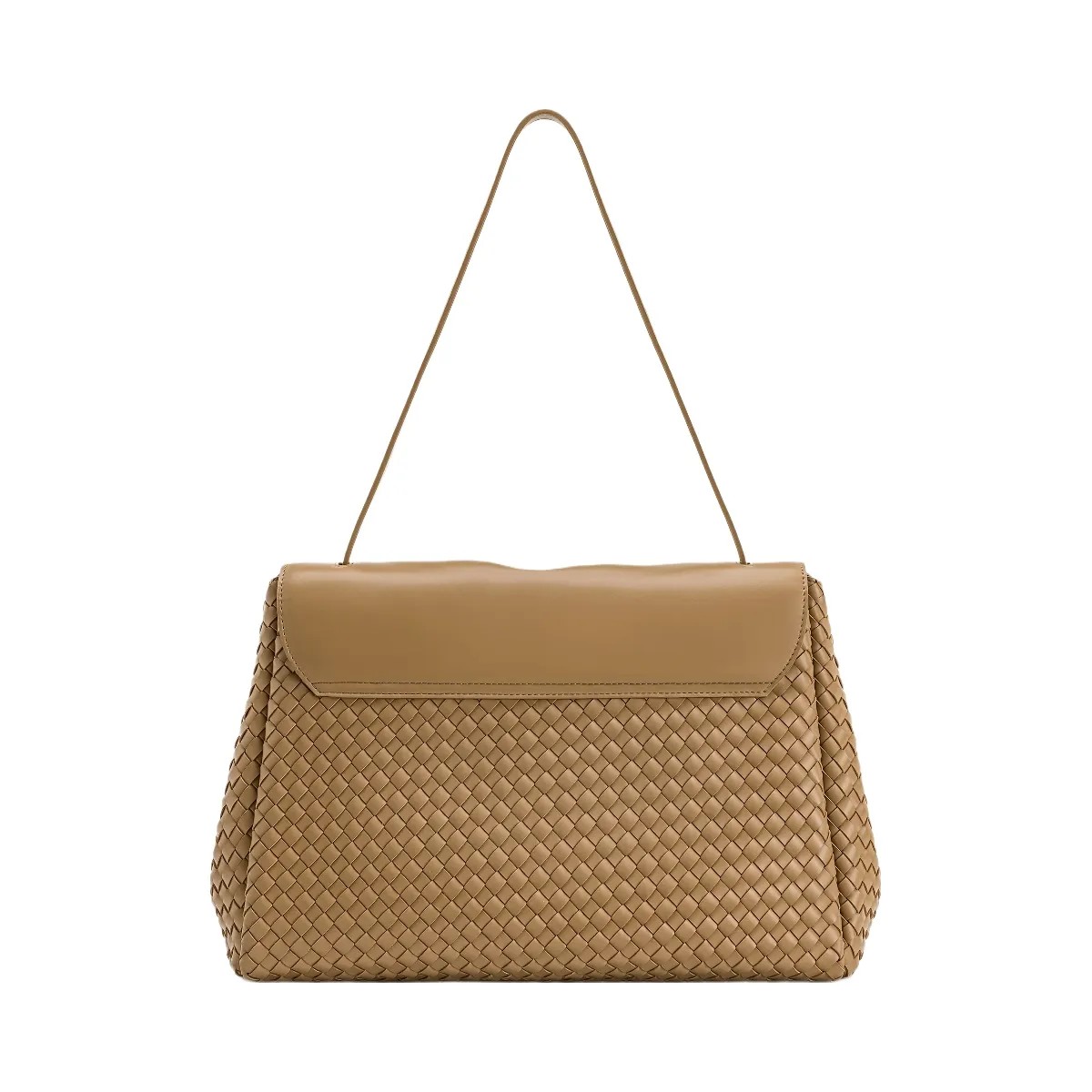 JW PEI Hilary Woven Shoulder Bag Camel - HypeFly India View 3