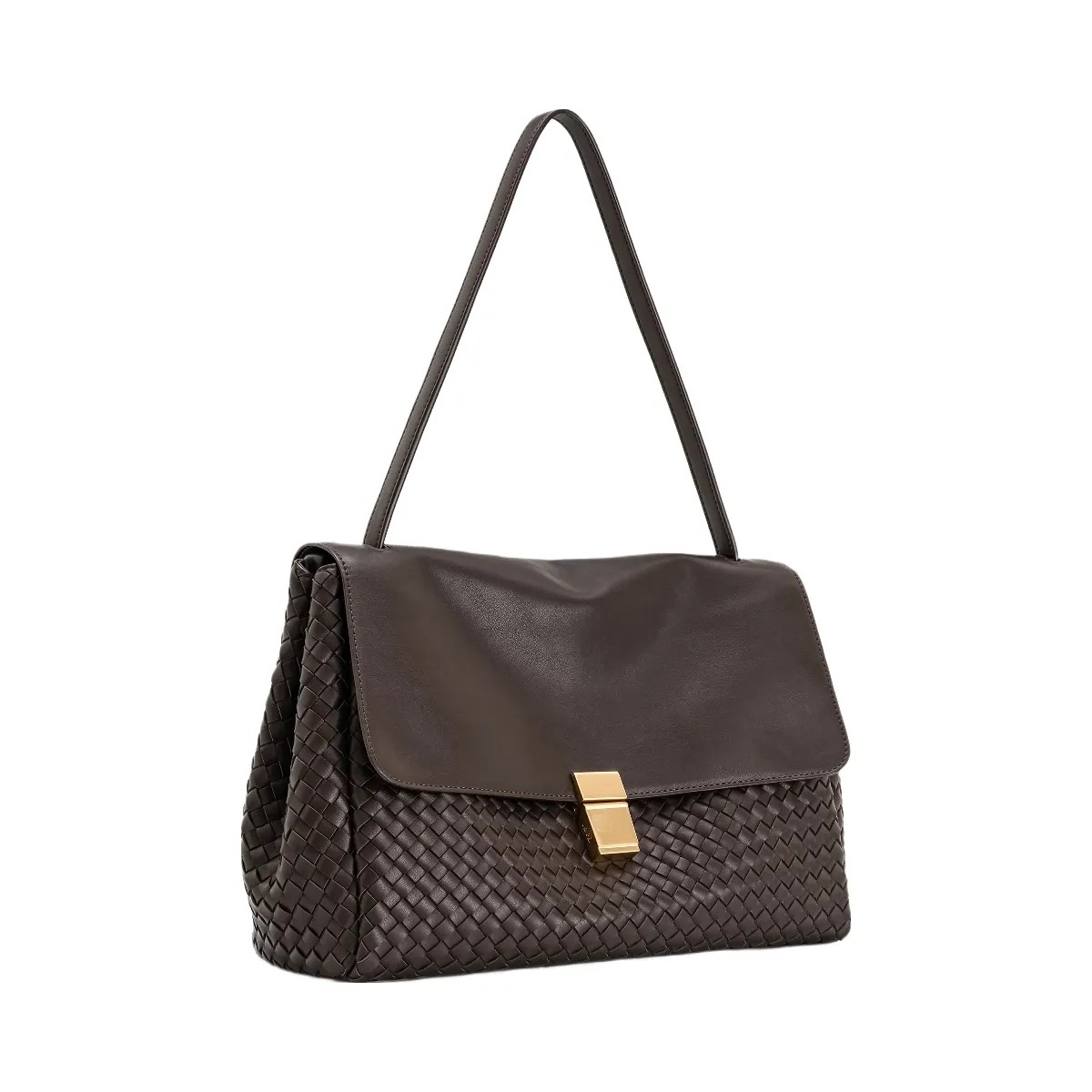 JW PEI Hilary Woven Shoulder Bag Dark Brown - HypeFly India View 2