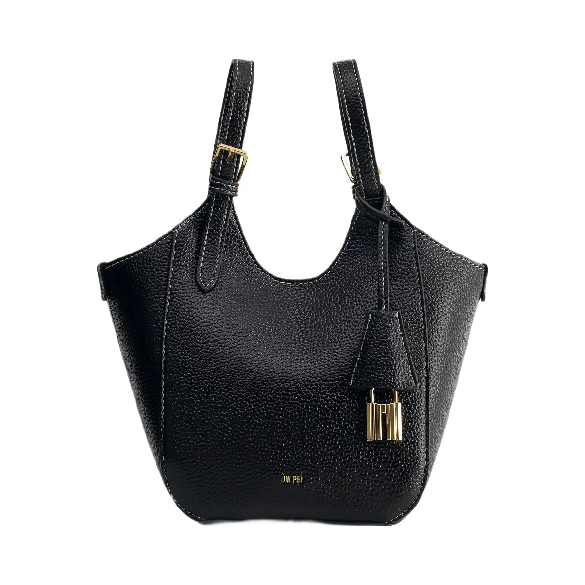 JW PEI Ines Padlock Tote Bag Black - HypeFly India View 1
