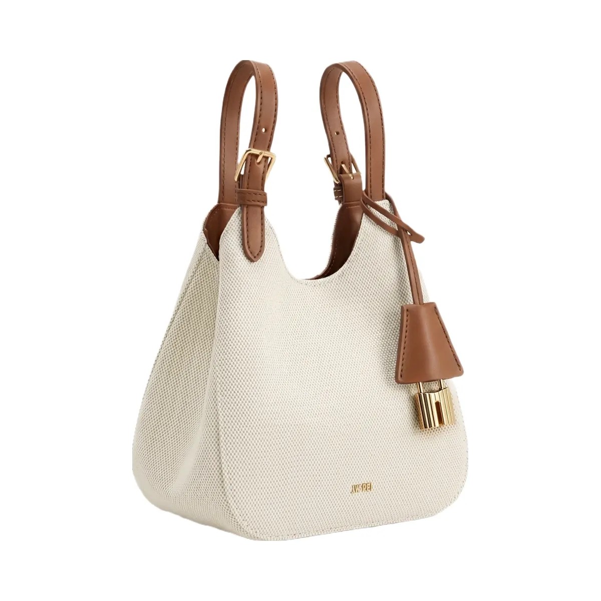 JW PEI Ines Padlock Tote Bag Brown Canvas - HypeFly India View 5