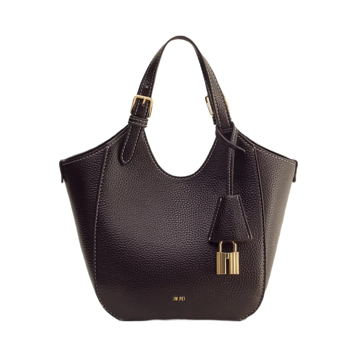 JW PEI Ines Padlock Tote Bag Dark Brown - HypeFly India View 4