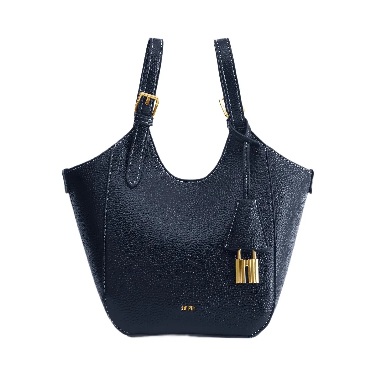 JW PEI Ines Padlock Tote Bag Navy - HypeFly India View 1