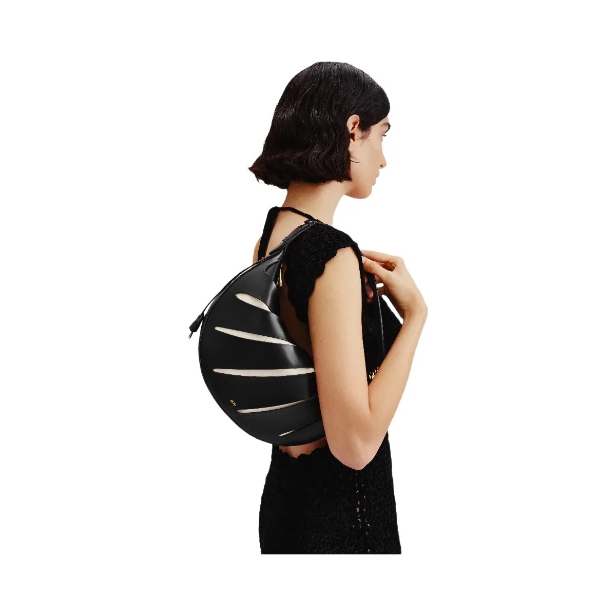 JW PEI Jana Hollow Out Shoulder Bag Black - HypeFly India View 2