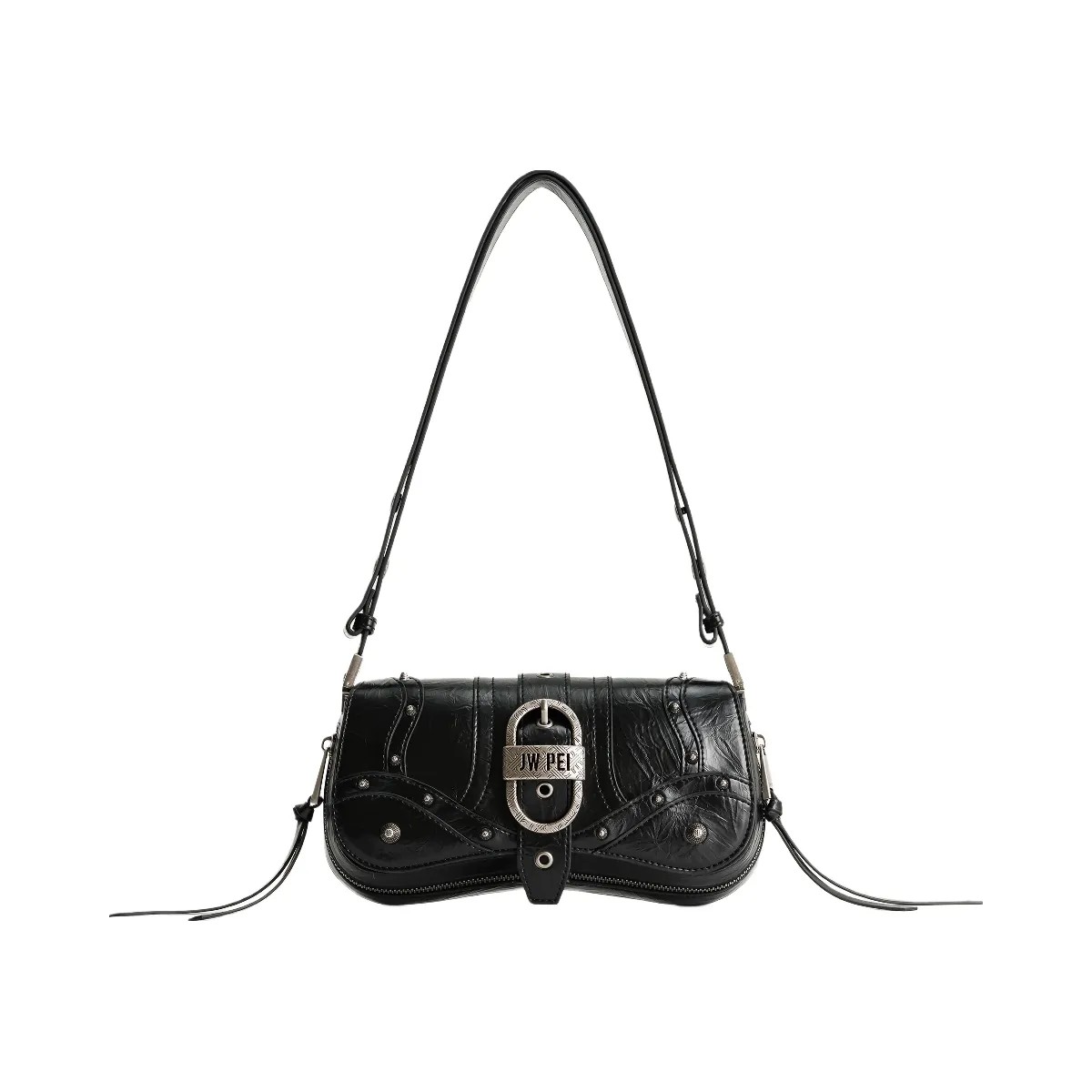 JW PEI Joy Crushed Shoulder Bag Black - HypeFly India View 1