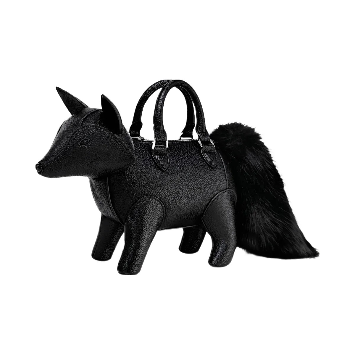 JW PEI Kai Fox Shaped Top Handle Bag Black - HypeFly India View 1