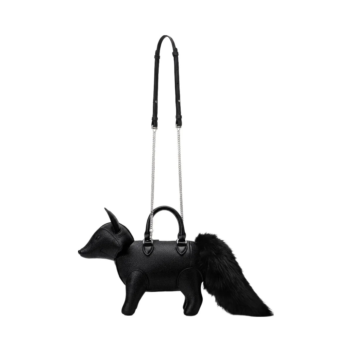 JW PEI Kai Fox Shaped Top Handle Bag Black - HypeFly India View 2