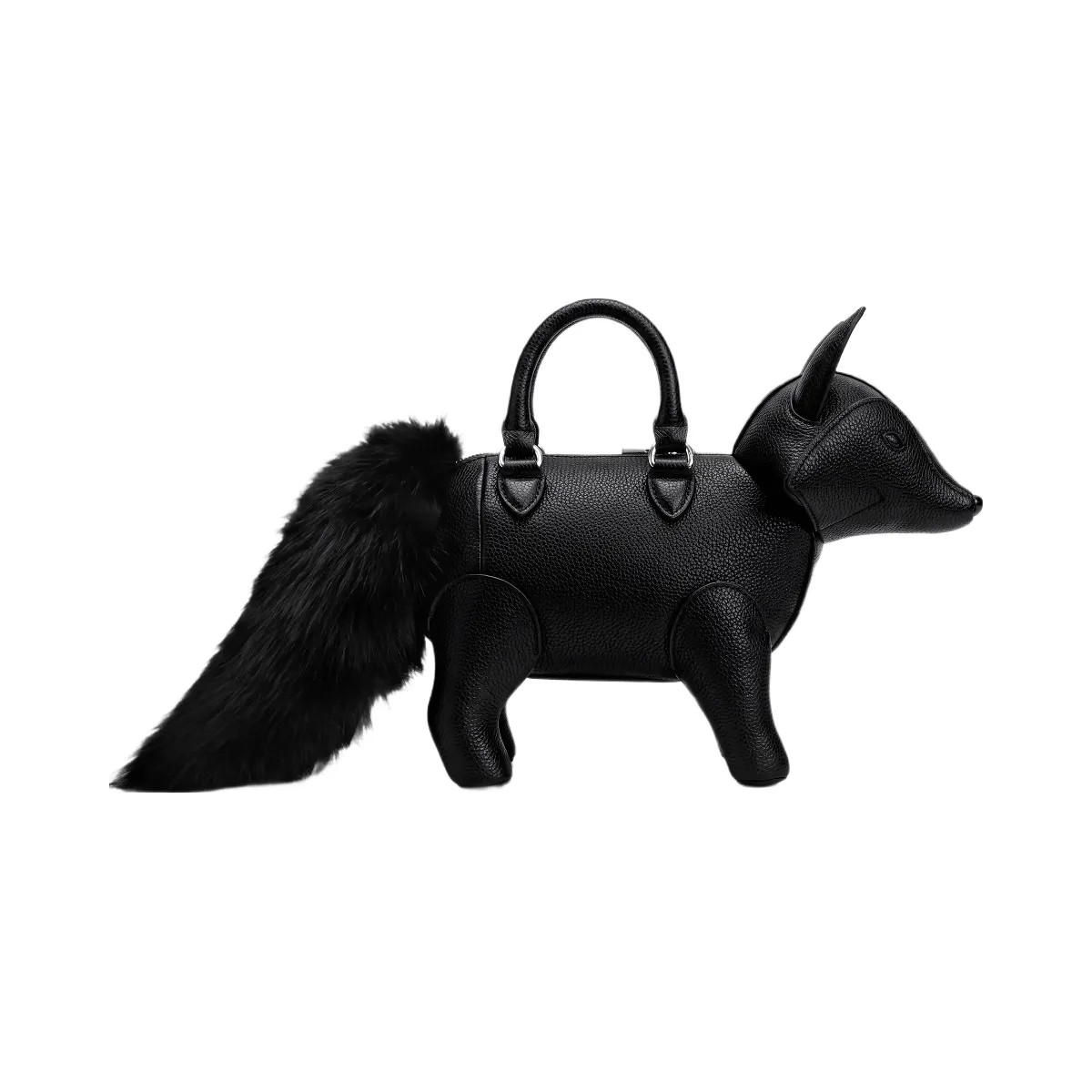 JW PEI Kai Fox Shaped Top Handle Bag Black - HypeFly India View 3
