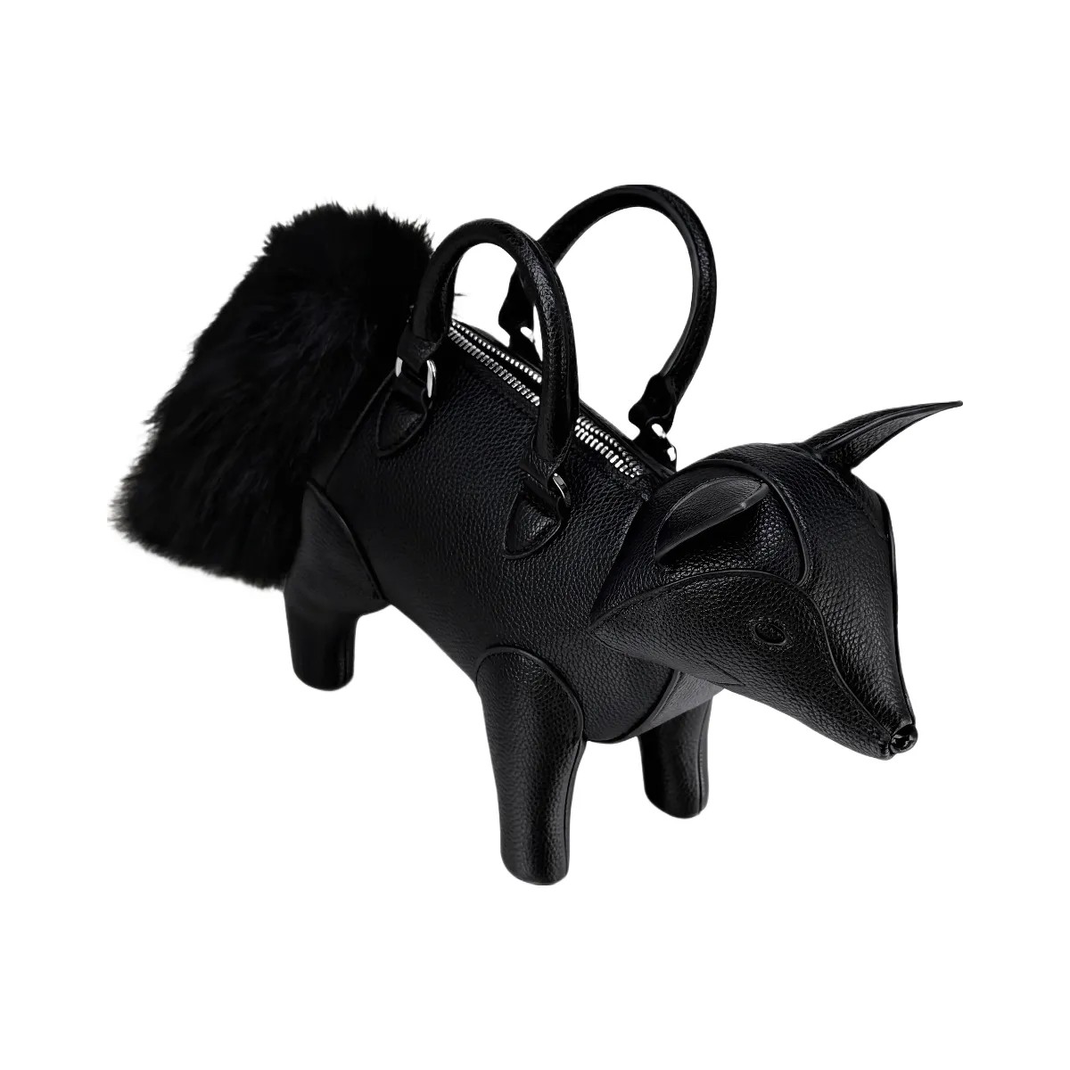 JW PEI Kai Fox Shaped Top Handle Bag Black - HypeFly India View 4