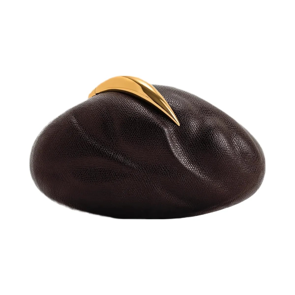 JW PEI Kaya Irregular Oval Clutch Dark Brown - HypeFly India View 1