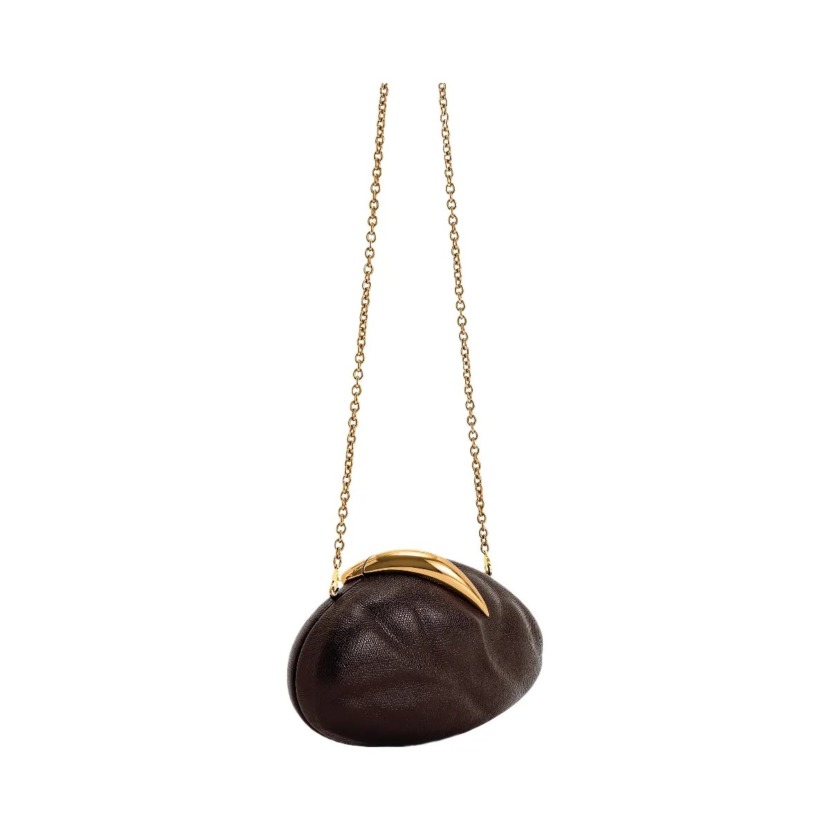 JW PEI Kaya Irregular Oval Clutch Dark Brown - HypeFly India View 2