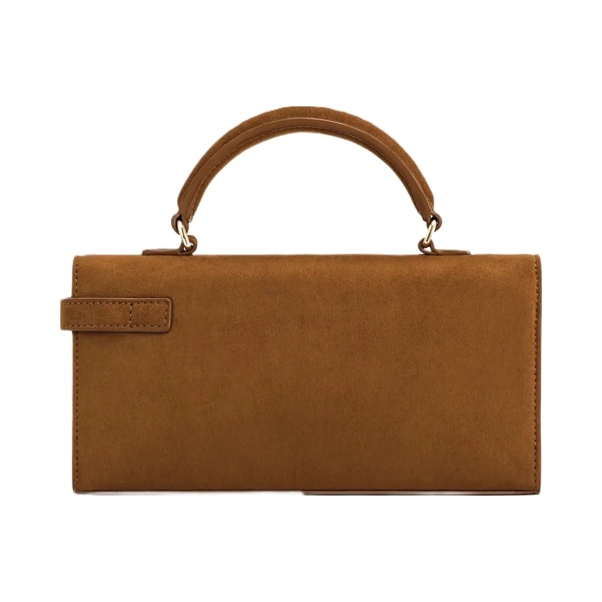 JW PEI Keyla Faux Suede Top Handle Bag Brown - HypeFly India View 3