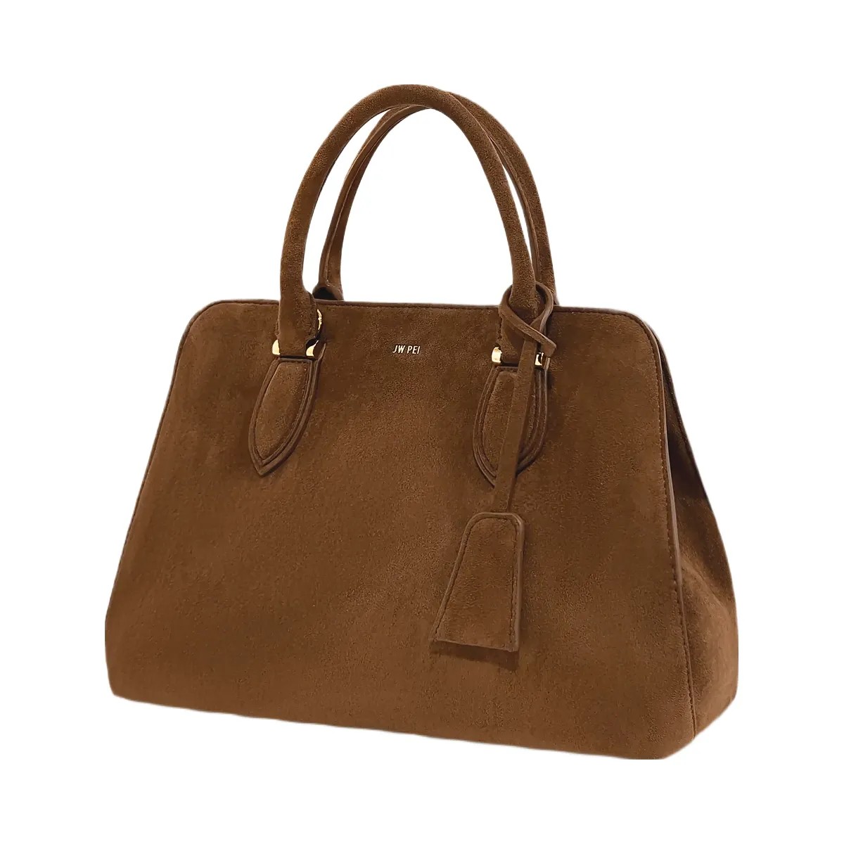 JW PEI Lara Faux Suede Tote Bag Brown - HypeFly India View 2