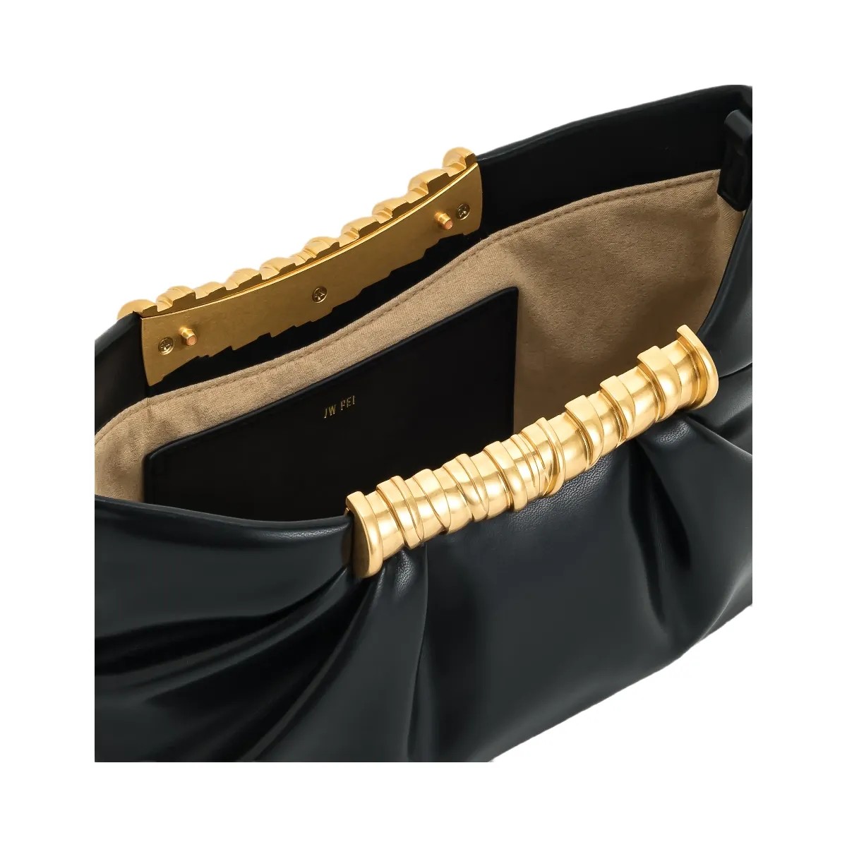 JW PEI Leia Pleated Clutch Black - HypeFly India View 4