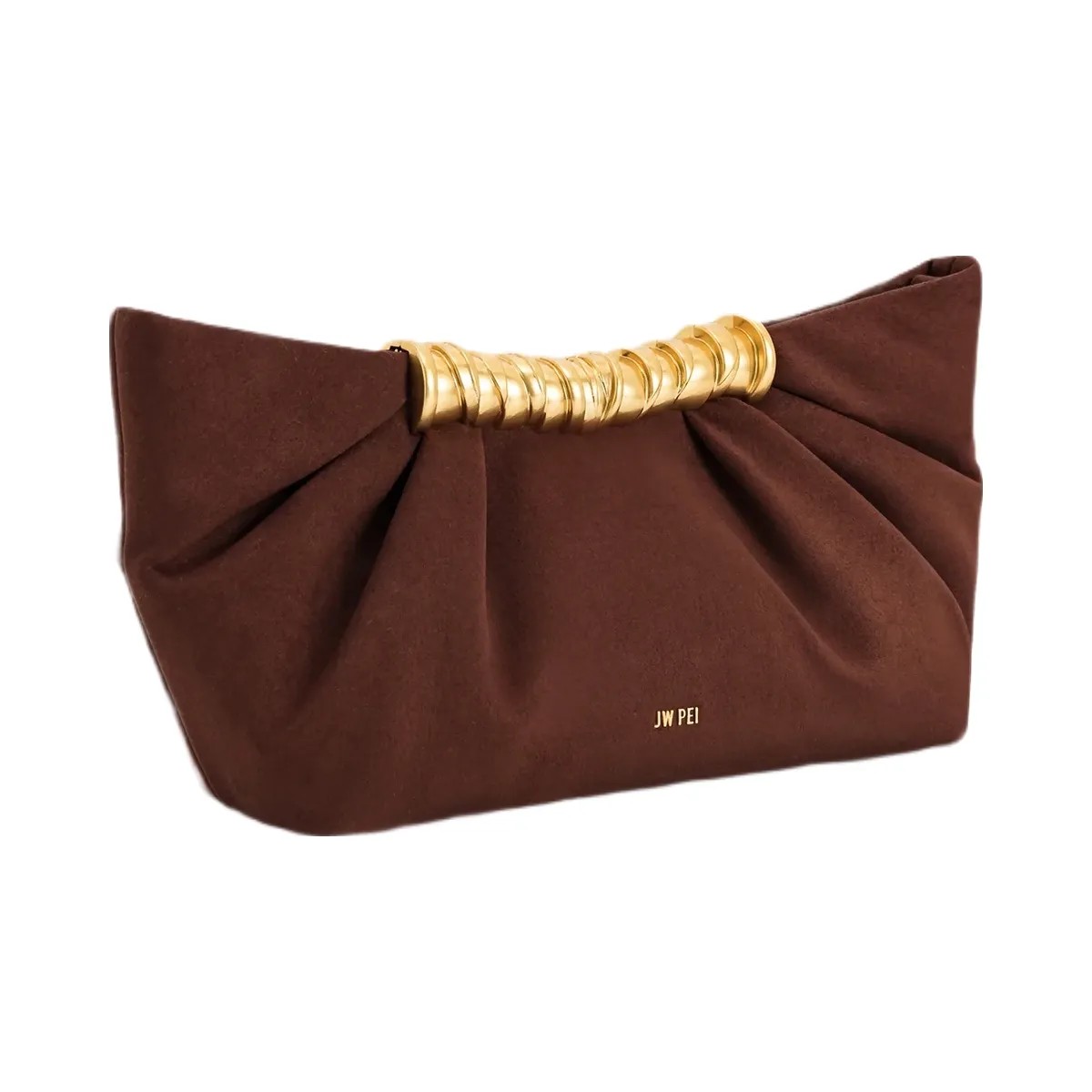 JW PEI Leia Pleated Clutch Dark Brown - HypeFly India View 2