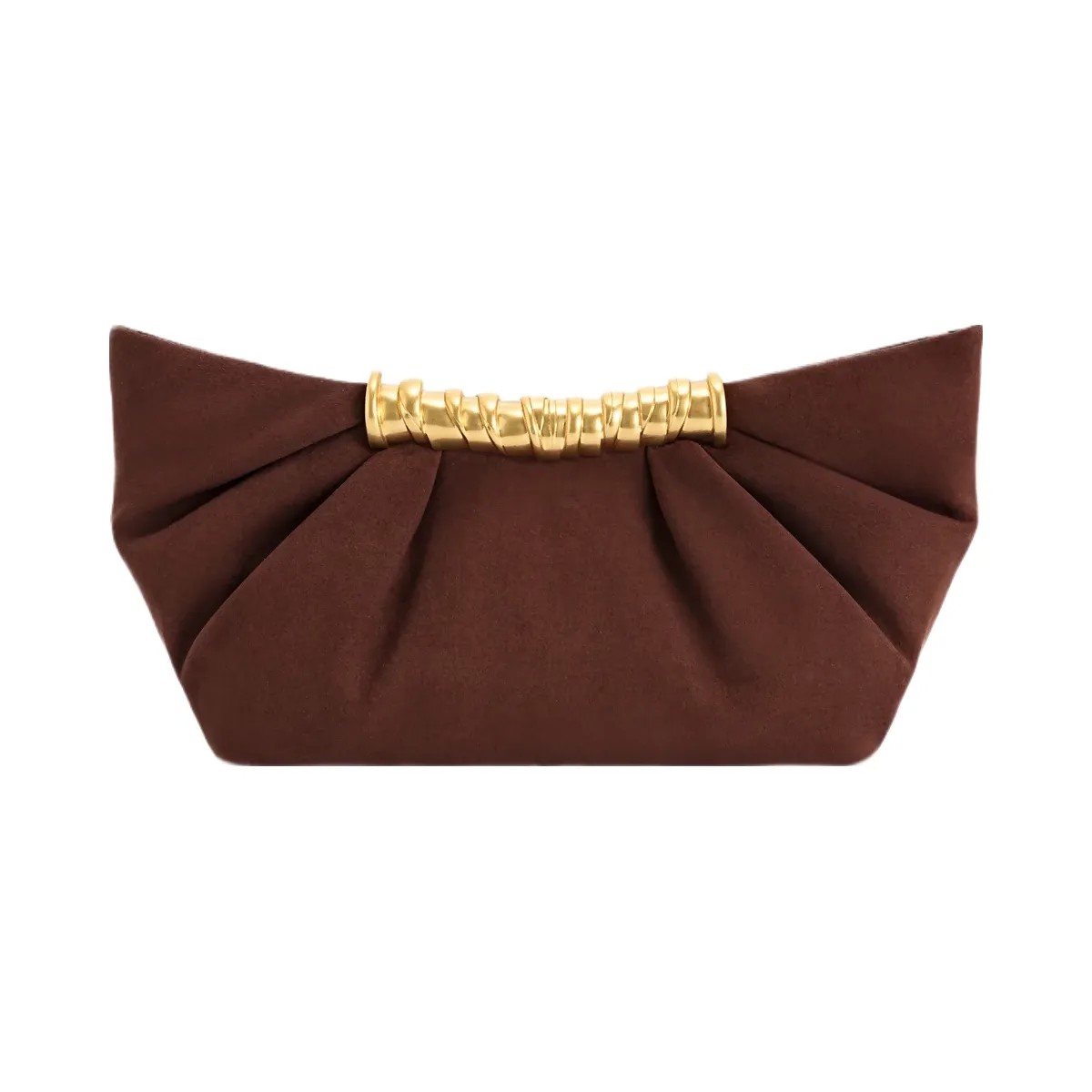 JW PEI Leia Pleated Clutch Dark Brown - HypeFly India View 3
