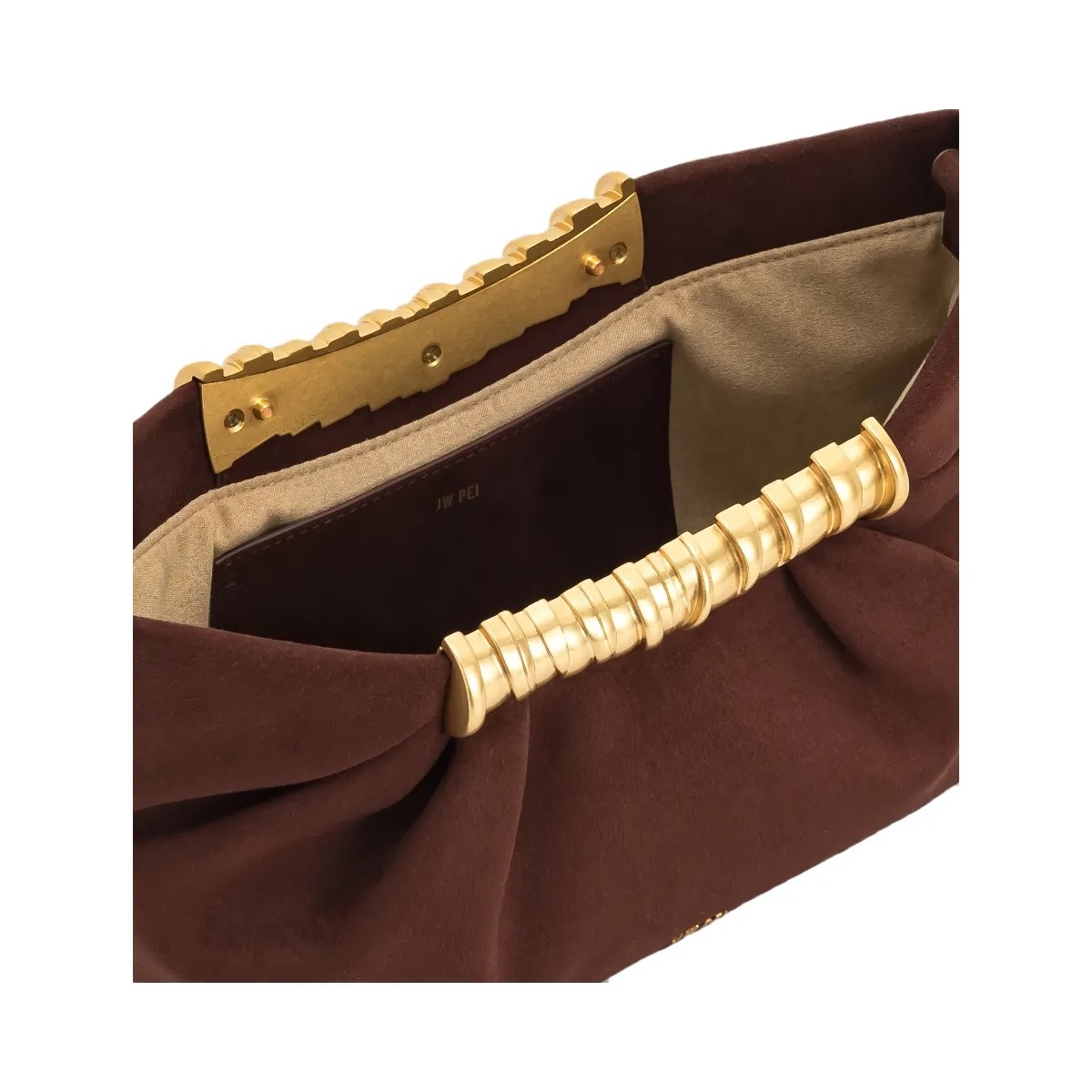 JW PEI Leia Pleated Clutch Dark Brown - HypeFly India View 4