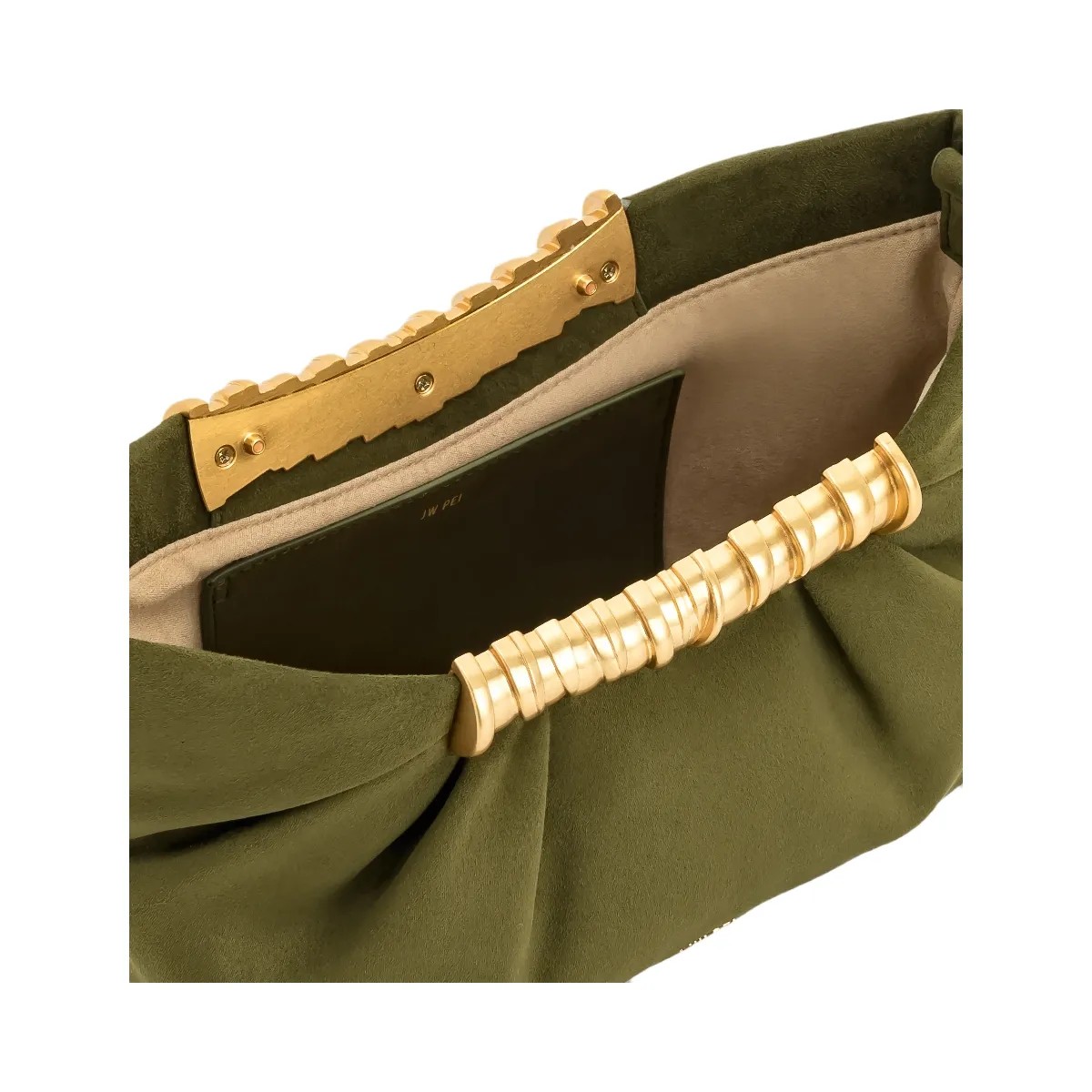 JW PEI Leia Pleated Clutch Dark Olive - HypeFly India View 4