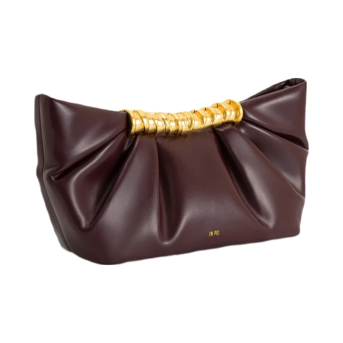 JW PEI Leia Pleated Clutch Deep Burgundy - HypeFly India View 3
