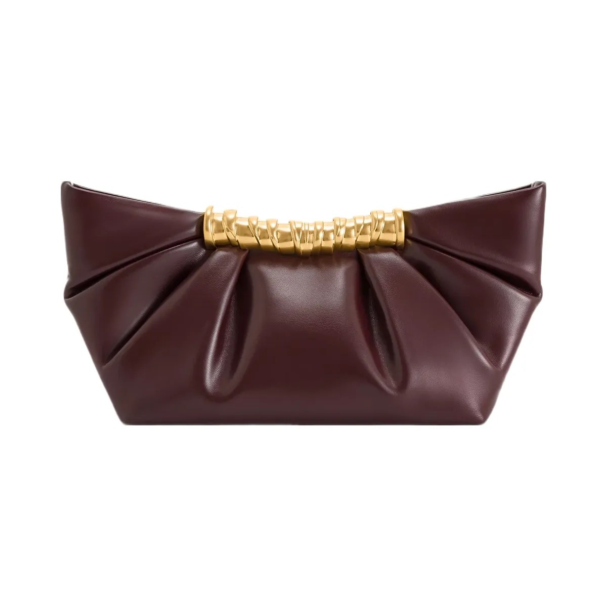 JW PEI Leia Pleated Clutch Deep Burgundy - HypeFly India View 4