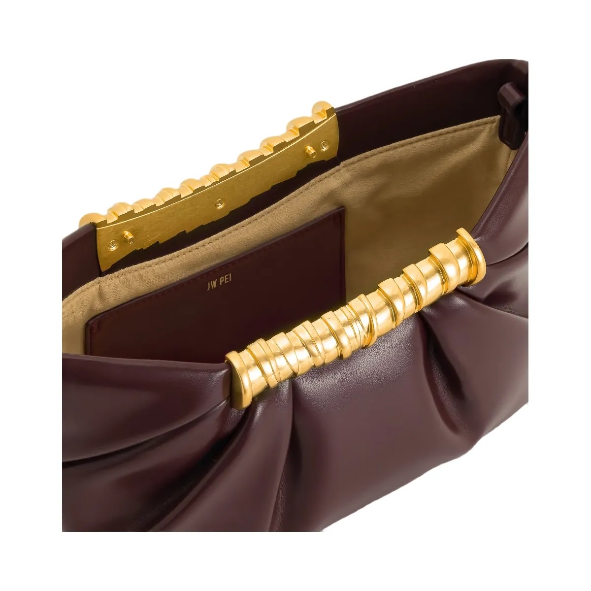 JW PEI Leia Pleated Clutch Deep Burgundy - HypeFly India View 5
