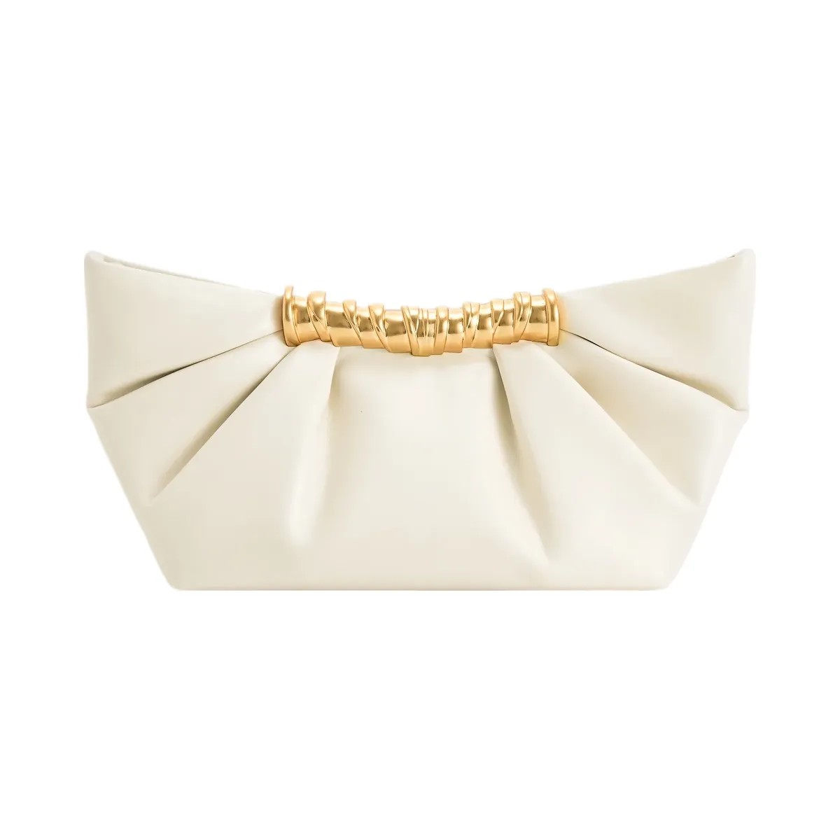 JW PEI Leia Pleated Clutch White - HypeFly India View 3