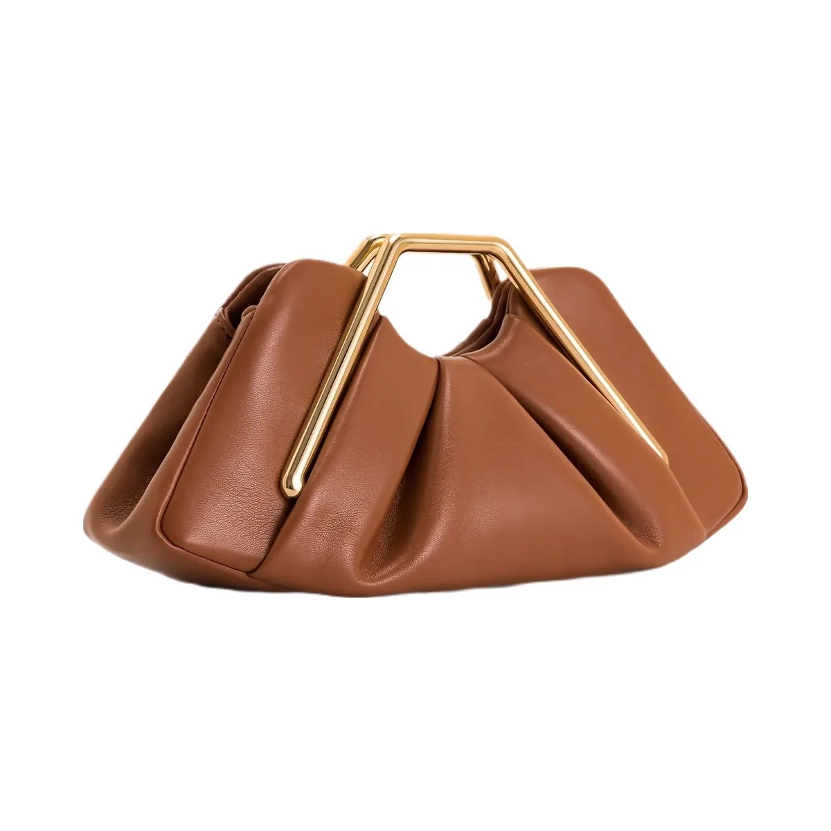 JW PEI Lila Metal Frame Clutch Brown - HypeFly India View 2
