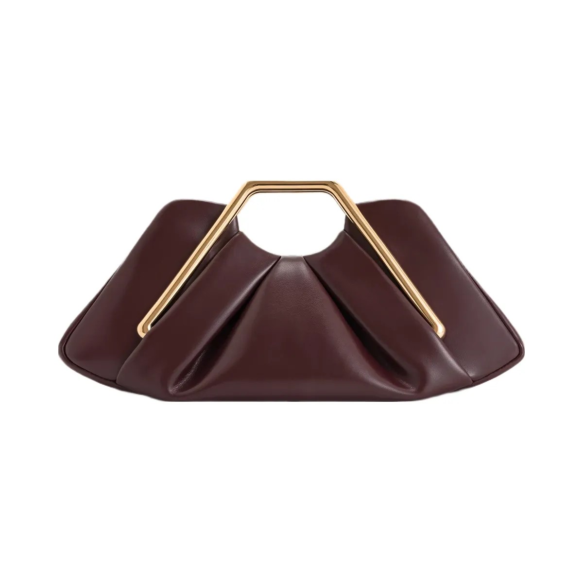 JW PEI Lila Metal Frame Clutch Burgundy - HypeFly India View 1