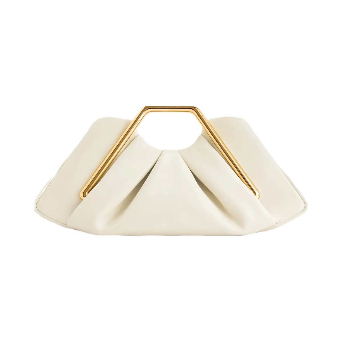 JW PEI Lila Metal Frame Clutch Ivory - HypeFly India View 1