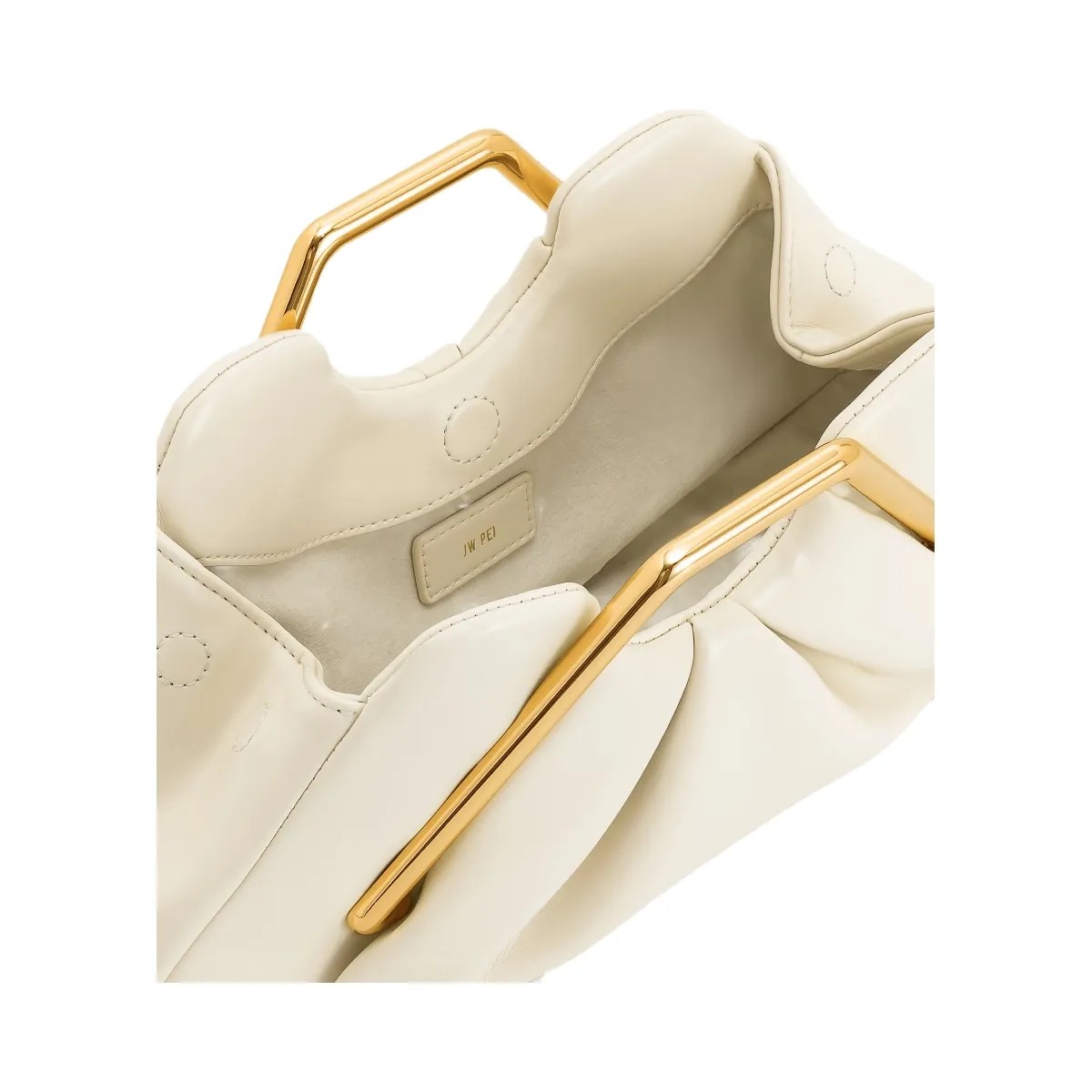 JW PEI Lila Metal Frame Clutch Ivory - HypeFly India View 4