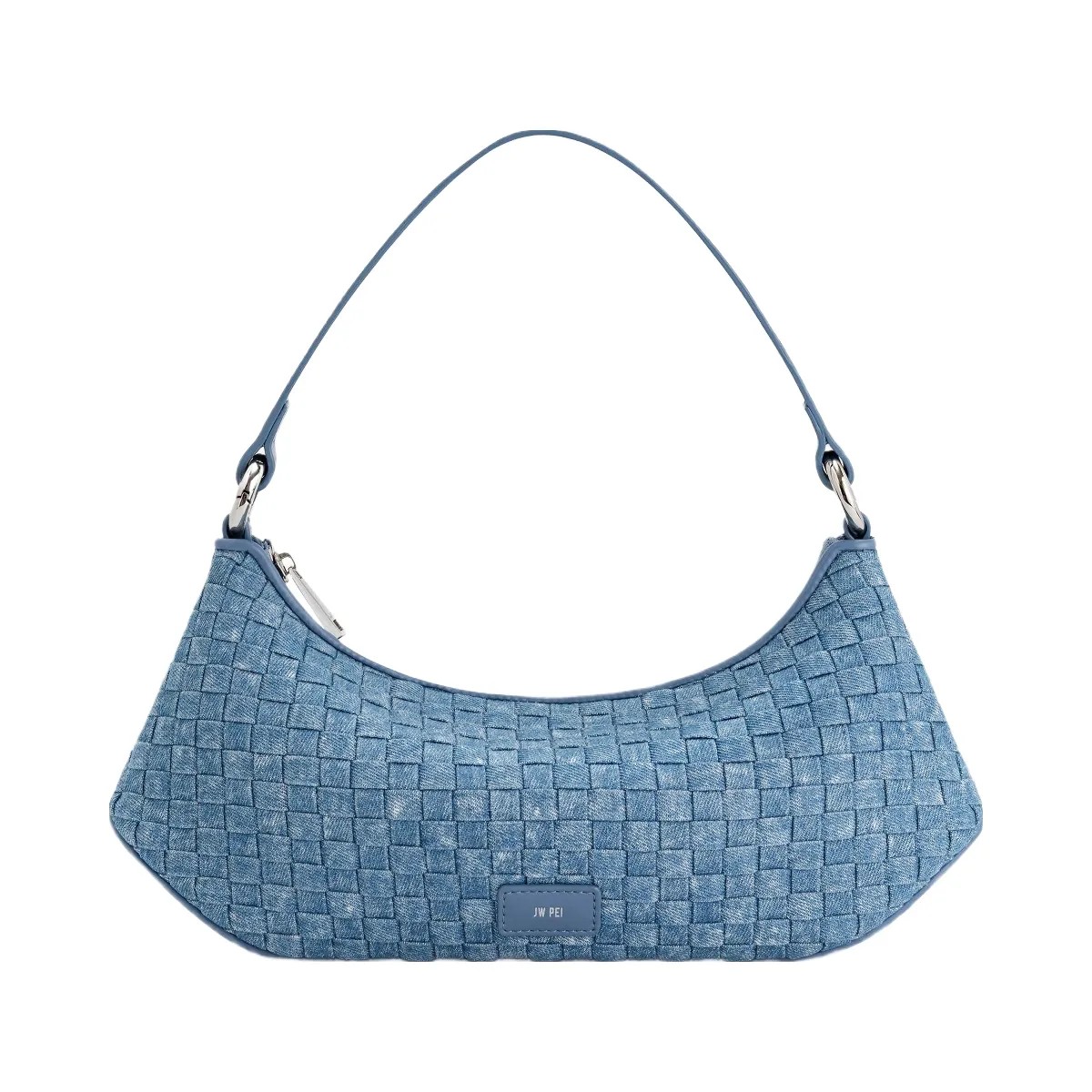 JW PEI Lily Shoulder Bag Blue Denim Weave - HypeFly India View 1