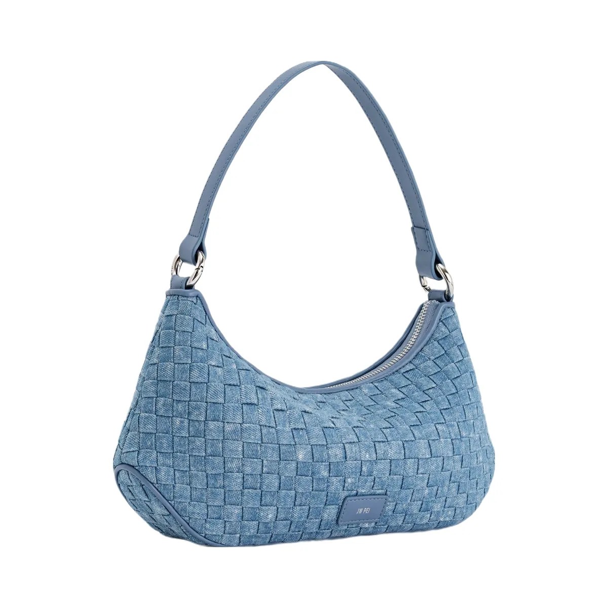 JW PEI Lily Shoulder Bag Blue Denim Weave - HypeFly India View 2