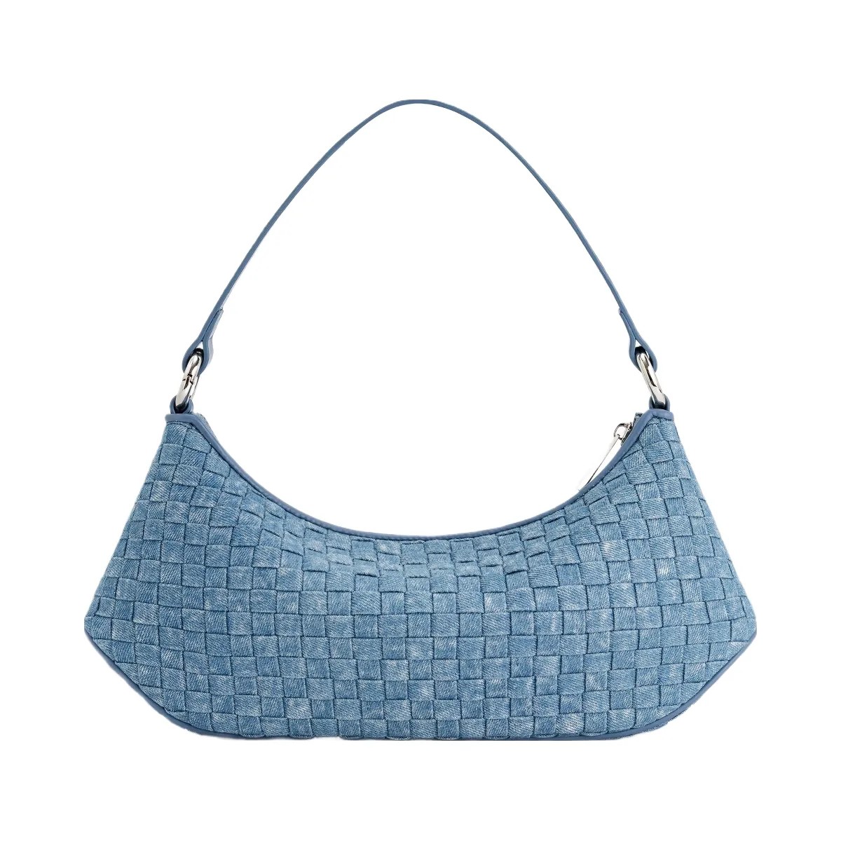 JW PEI Lily Shoulder Bag Blue Denim Weave - HypeFly India View 3