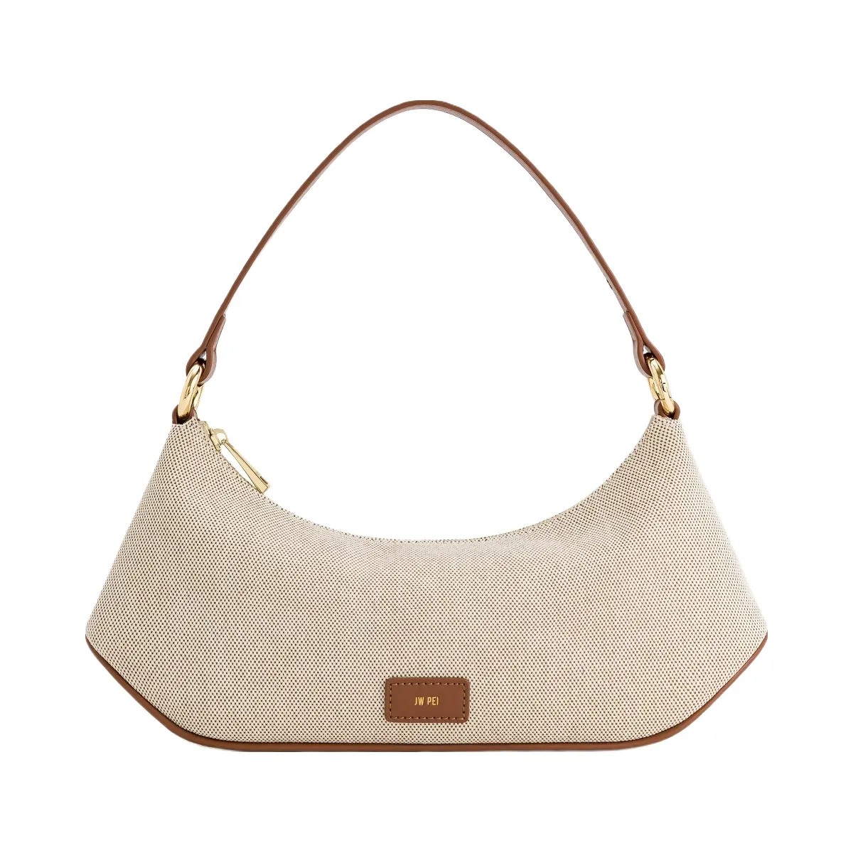 JW PEI Lily Shoulder Bag Brown Canvas - HypeFly India View 1