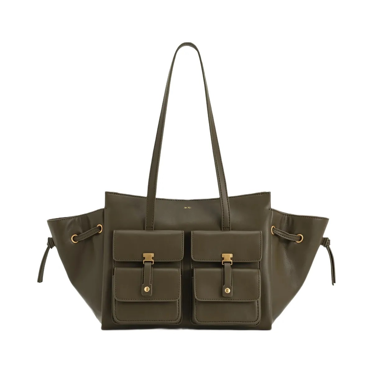 JW PEI Linda Tote Bag Dark Olive - HypeFly India View 1